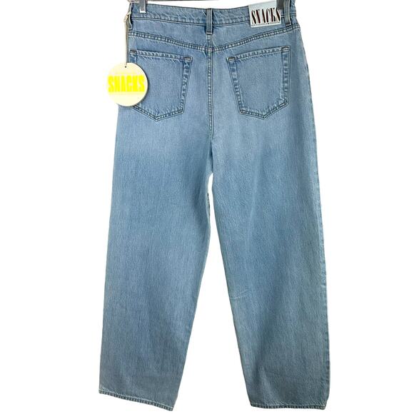 Mother NWT Snacks the Pleated Fun Dip Puddle Jeans Size 29 Button Fly Relaxed - Picture 4 of 11